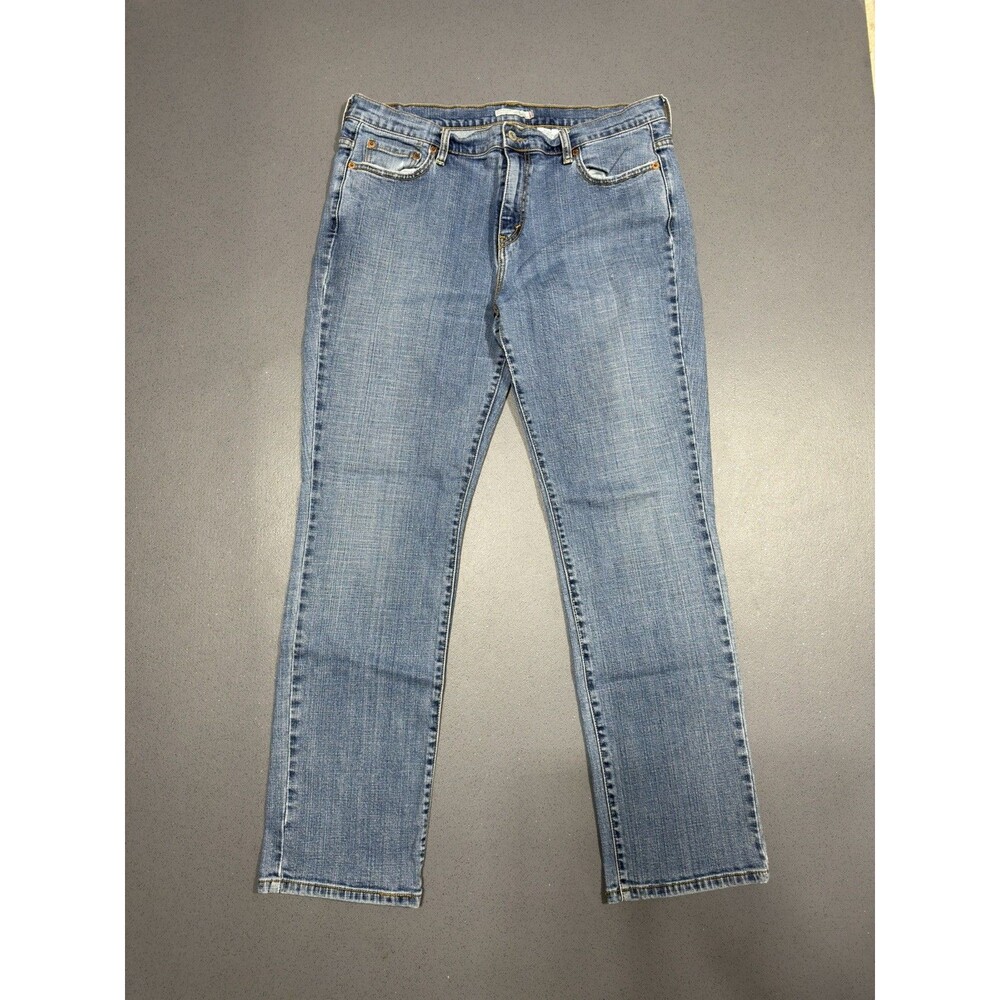 Levis 505 Straight Leg Jeans Womens Size 16M Blue Denim Stretch Pants